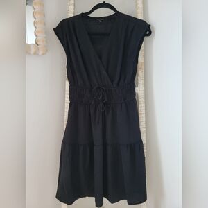 Rachel Zoe NWOT Black Smocked Tie Dress Sz S